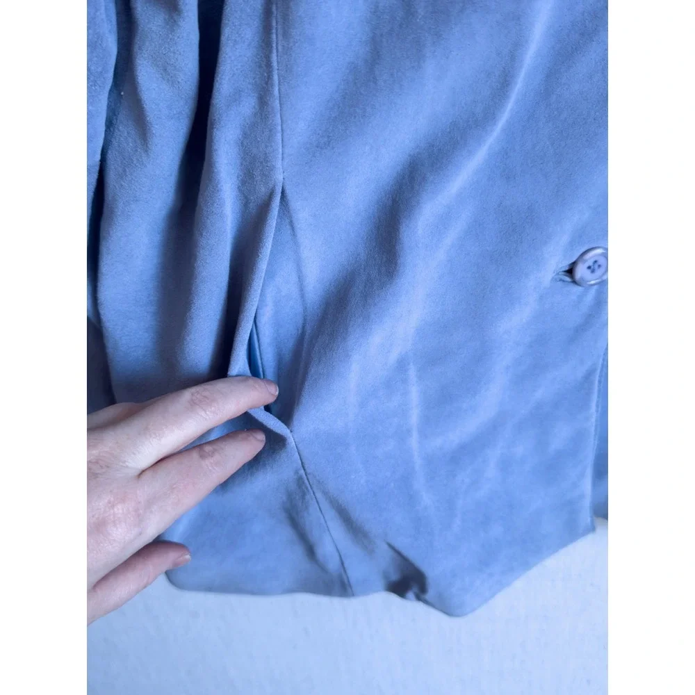 Alfani y2k vtg French blue suede acket shacket‎ size XL